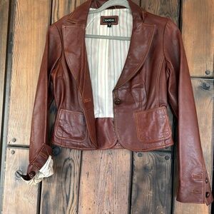 Brown Leather Blazer